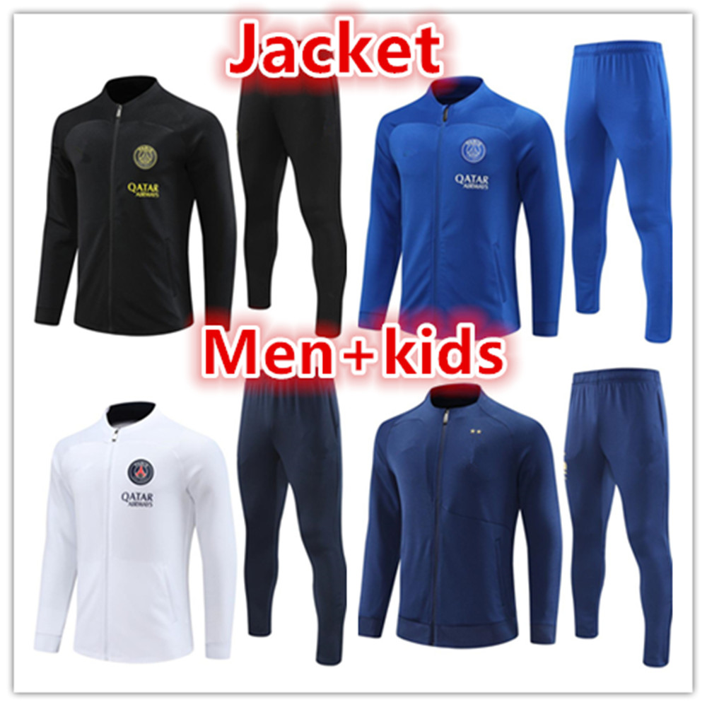 

22 23 24 psgS men kids tracksuit soccer jacket kit Survetement 2022 2023 psgS MBAPPE football full Zipper jackets tracksuits training suit jogging kits sets