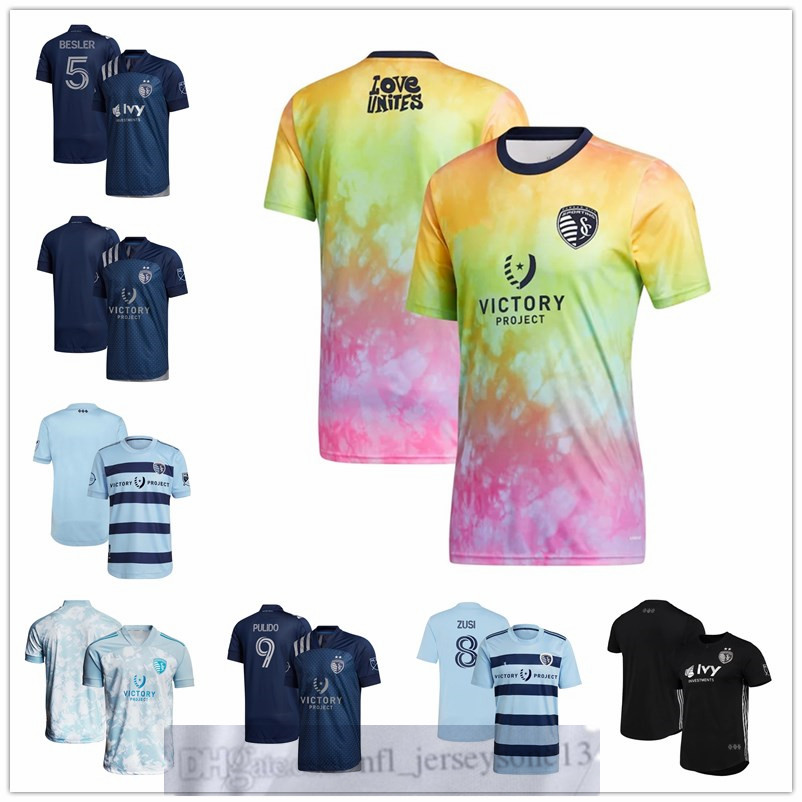 

Custom Sporting Mens women youth Kansas City 10 Gianluca Busio 7 Johnny Russell 9 Alan Pulido 8 Graham Zusi Blue 2021 Secondary Replica Play