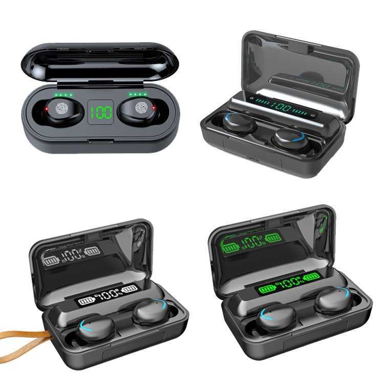 

9D Sound F9 TWS Bluetooth 5.0 Earphones Wireless Ear buds Touch F9-5C Y30 IPX7 Waterproof Digital Display Android Headset, Black
