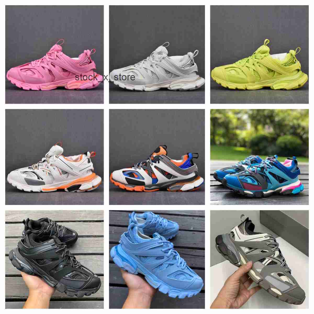 

Triple S Track 3.0 Women Luxury Casual Shoes Grey Orange Green Black Shiragiku White Pink Blue Size 36-45 Mens Paris Sneakers shoe, Color15