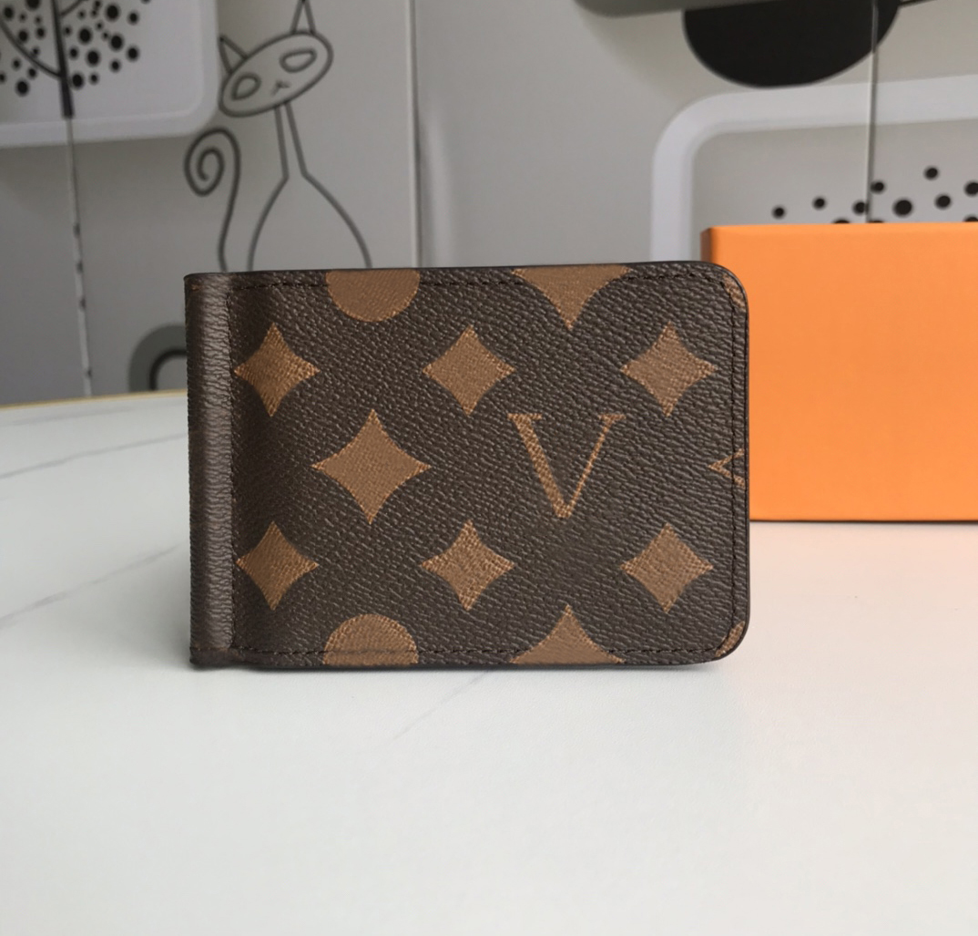 

Fashion designer wallets luxury short purses mens womens plaid wallet high-quality flower letter credit card holders money clutch bags with box, 66543#brown monogrames