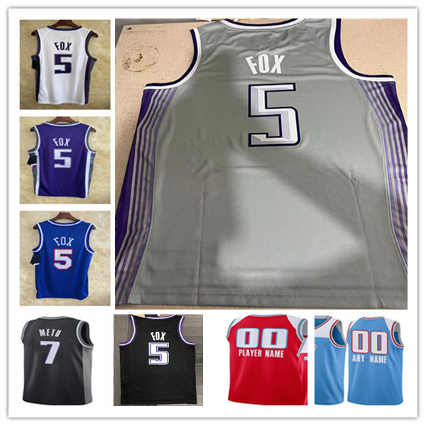 

Printed Sacramento Basketball Jersey De'Aaron Fox Domantas Sabonis Kevin Huerter Harrison Barnes Malik Monk Keegan Murray Trey Lyles Davis Metu Webber Williams, Men black