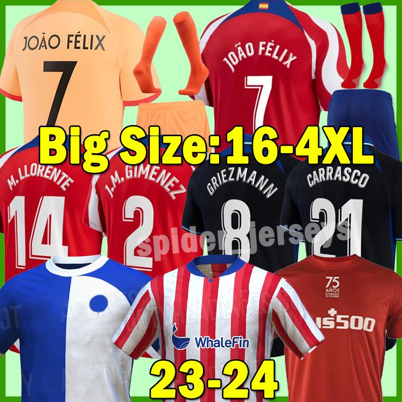 

23 24 MEMPHIS Soccer Jerseys 120th anniversary CUNHA GRIEZMANN JOAO FELIX 2022 2023 Fans Player Version camisetas Atletico MadridS 75th football shirt ZZ, 23-24 home
