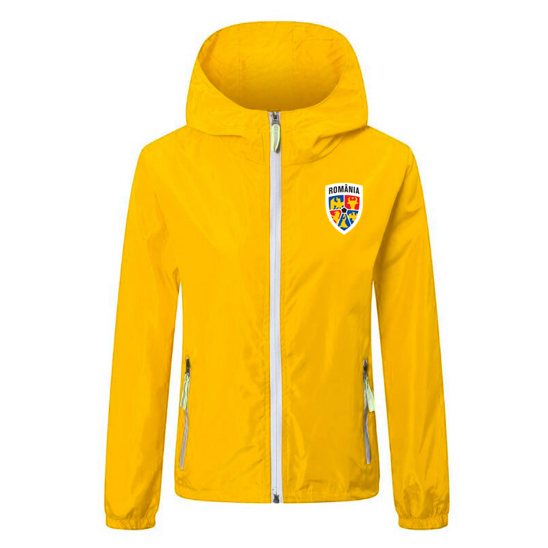 

Casual Romania Mens Jackets Windbreaker soccer Jacket Unisex zipper Hooded football coats hoodie Solid Color sports Windproof Waterproof coat Asian Size S-4XL, Yellow