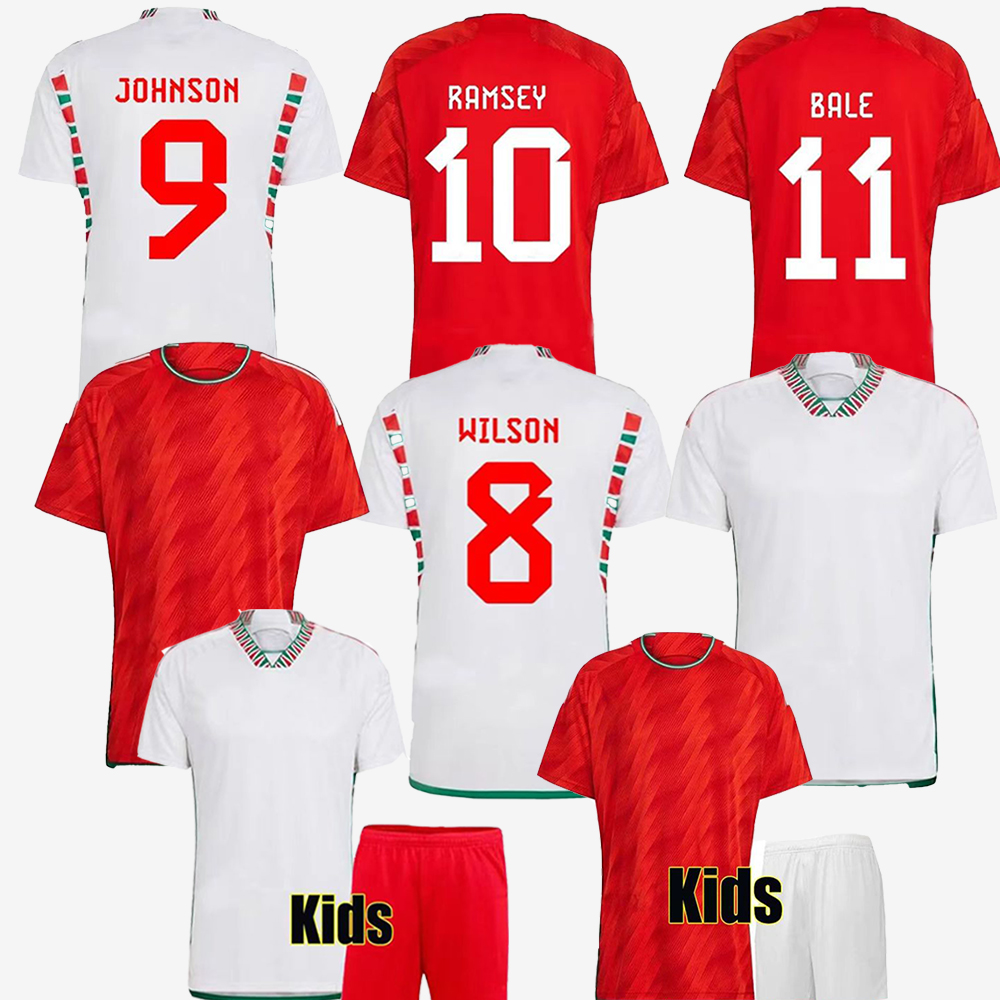 

2022 wales soccer jerseys BALE JAMES RAMSEY football shirt National HOME away maillots ALLEN MORRELL WILSON B. DAVIES MOORE JOHNSON THOMAS AMPADU Men kit kids uniform, #8 wilson