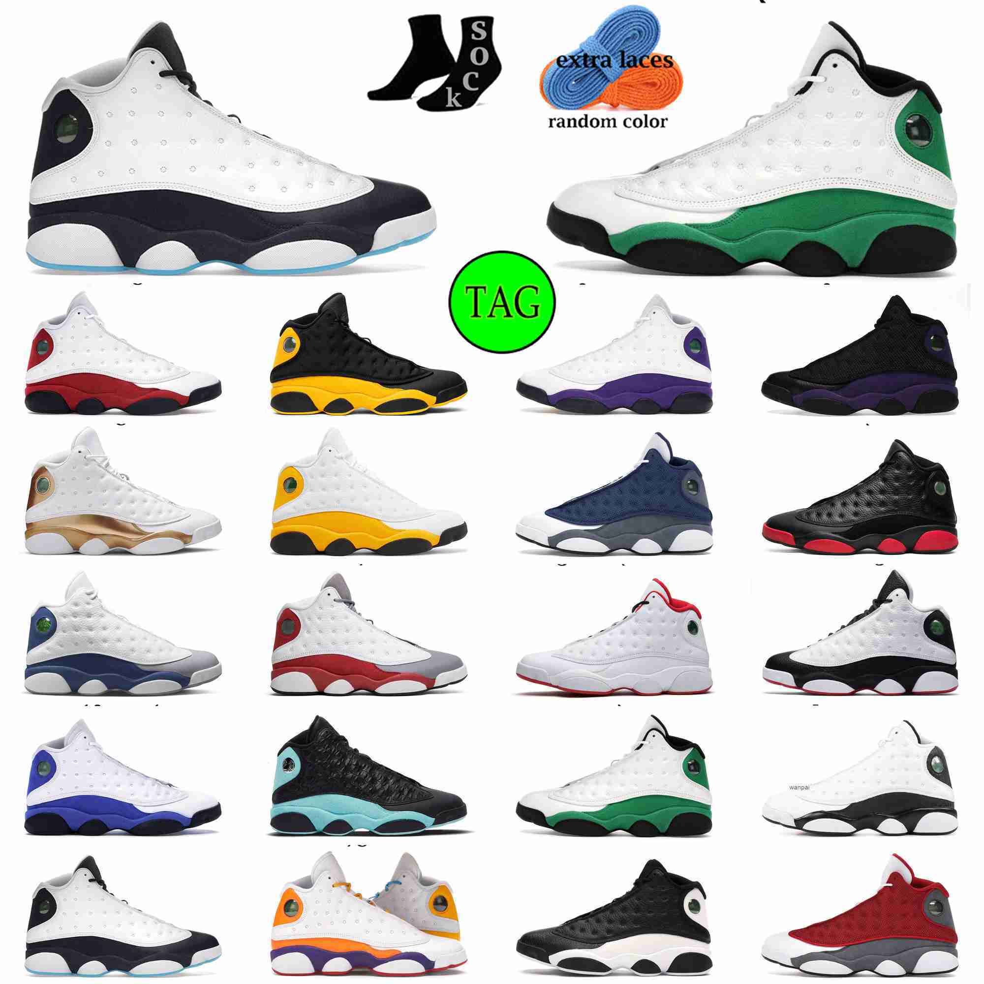 

Men J13 Basketball Shoes 13s French Blue Del Sol Obsidian Black Cat Hyper Royal Chicago Bred Starfish Cap and Gown 13 Trainers Sports Sneakers Red Flint Jorden Jordon, #12 cap and gown 40-47