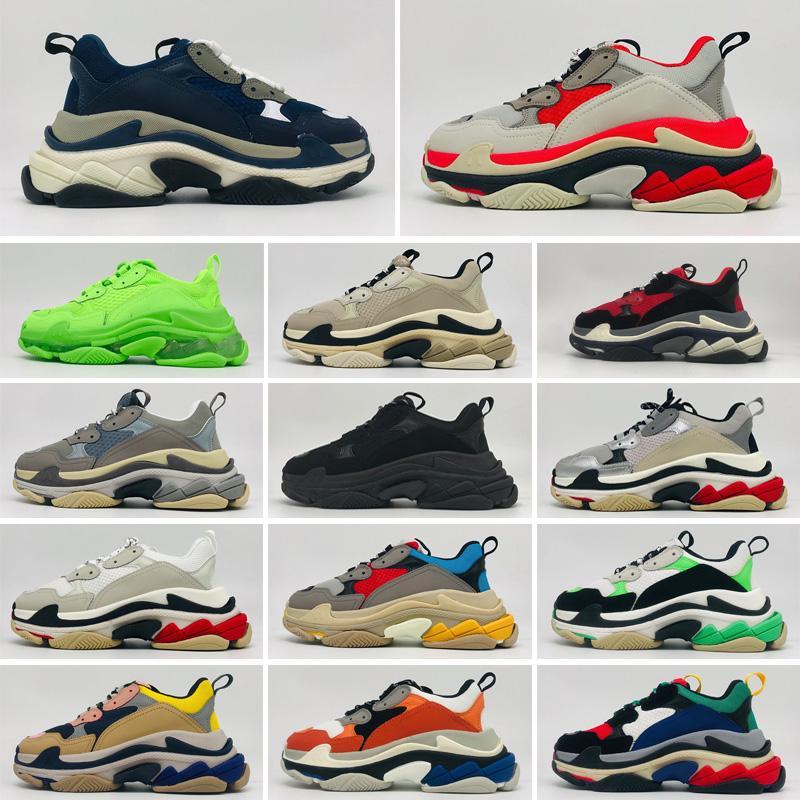 

Balencigas Balencaigaity Top Quality Fashion Triple-s Walking Shoes Dad Men Casual Sneakers for Women Vintage Old Grandpa Train Fjz, Color 10