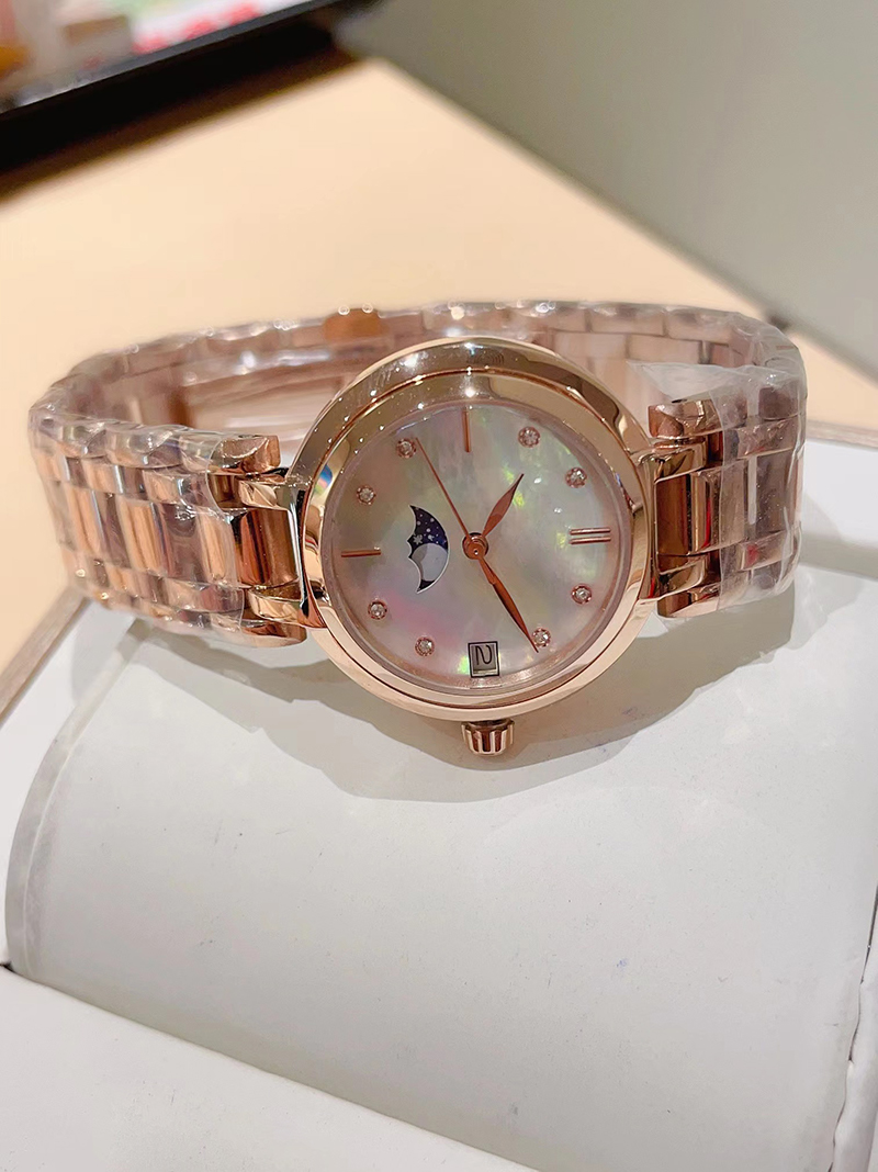 

Women's Watch 31mm Stainless Steel Quartz Heart Moon Face Simple Shell Face, Tool