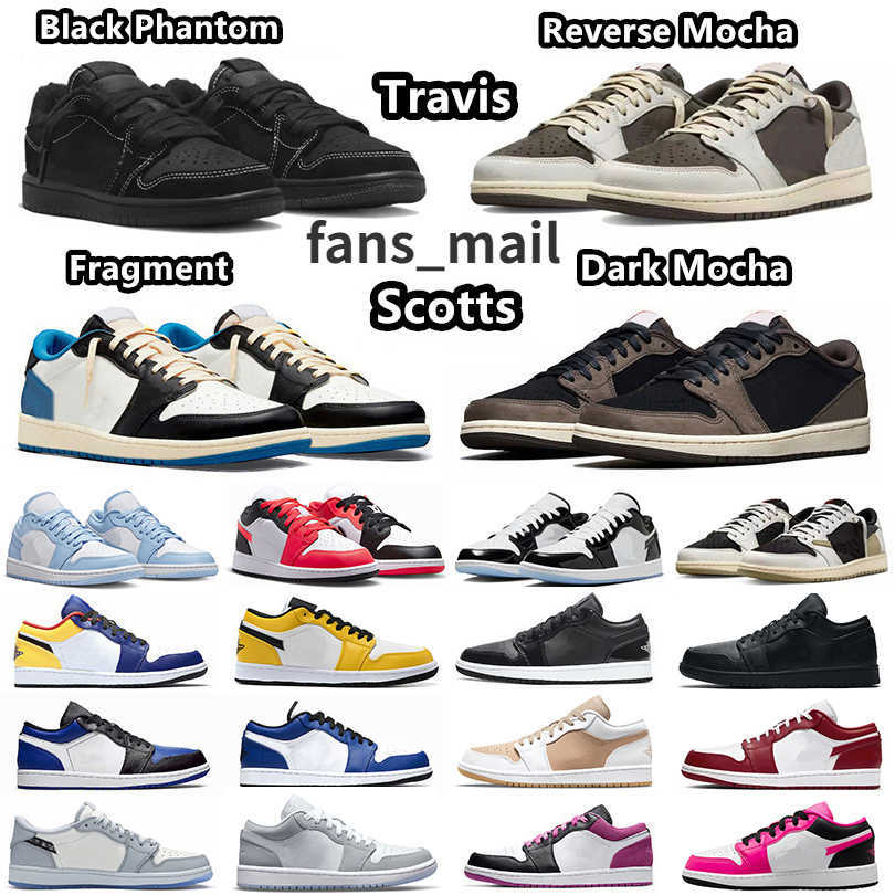 

Men Women Jumpman 1 Travis Scotts Basketball Shoes Black Phantom Reverse Mocha fragment Olive Fierce Pink 1s low Ice Blue Infrared 23 Concord Dark Mocha Sneakers, Item#38