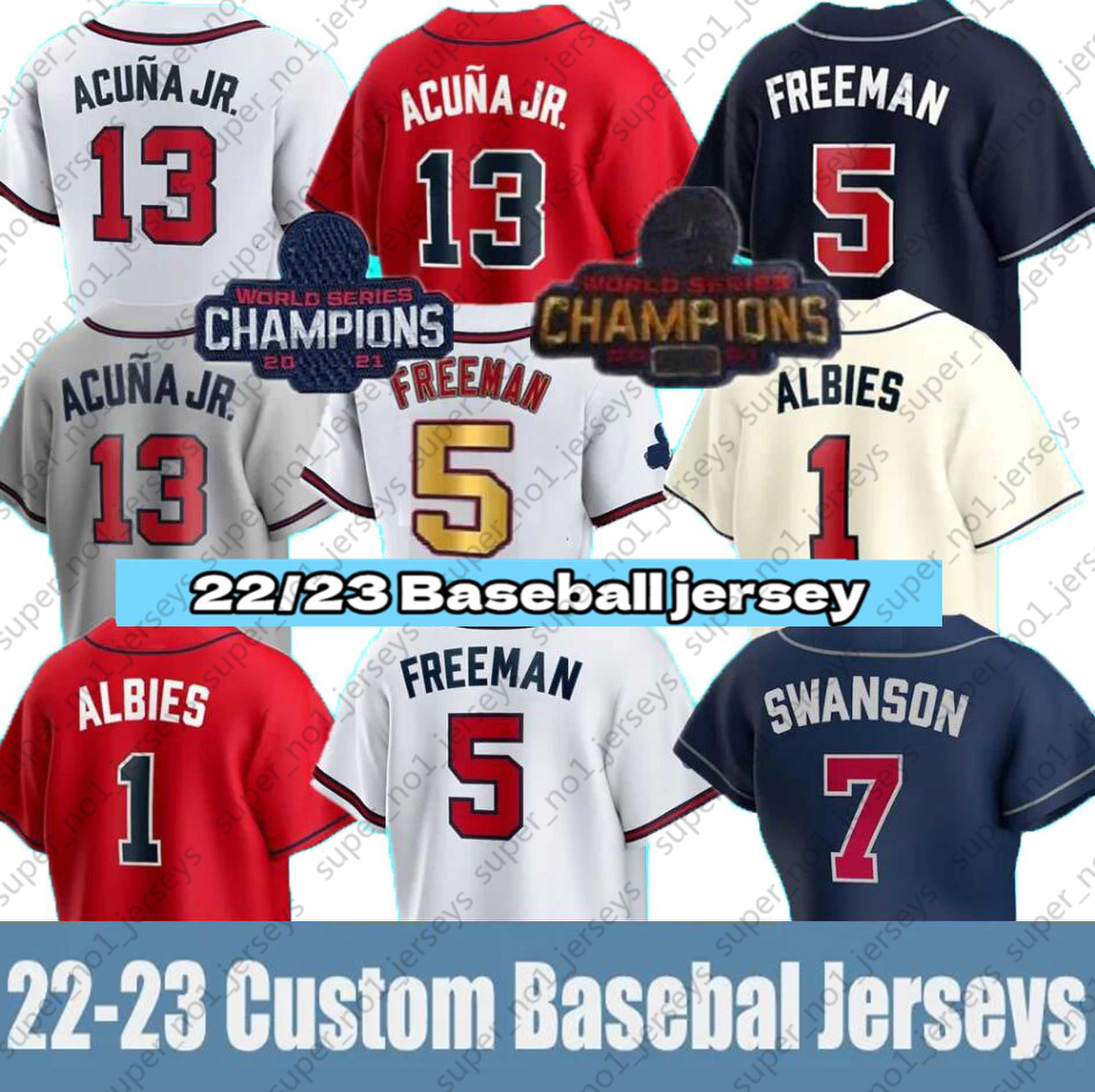 

13 Ronald Acuna Jr Jersey Baseball Atlanta 28 Matt Olson Austin Riley Ozzie Albies Dansby Swanson Max Fried Marcell Ozuna Eddie Rosario Charlie Morton Stephen Vogt, +patch man flex base (ys)