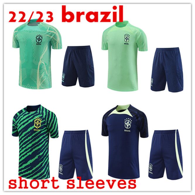 

2022 Brazils VINI JR. Soccer Jersey brasil short sleeves tracksuit training suit 22 23 brazil National Team G.JESUS P.COUTINHO Football uniform sweatshirt sets