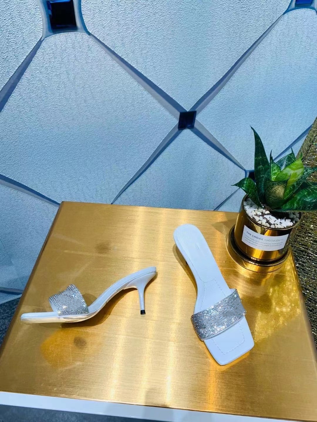 

Slippers Dress Shoes Rhinestones Women Pumps Crystal Bowknot Satin Summer Lady Shoes Genuine Leather High Heels Party Prom Shoe, Silver