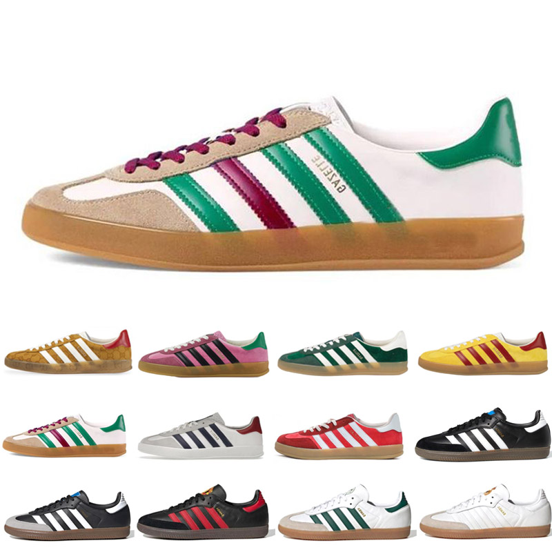 

Sambas Samba Casual Shoes Vegan GaZelles Classic Black White Gum Platform Runners Sneakers Wales Bonner Green Suede Women Mens Pink Velvet Trainers Sports, 05