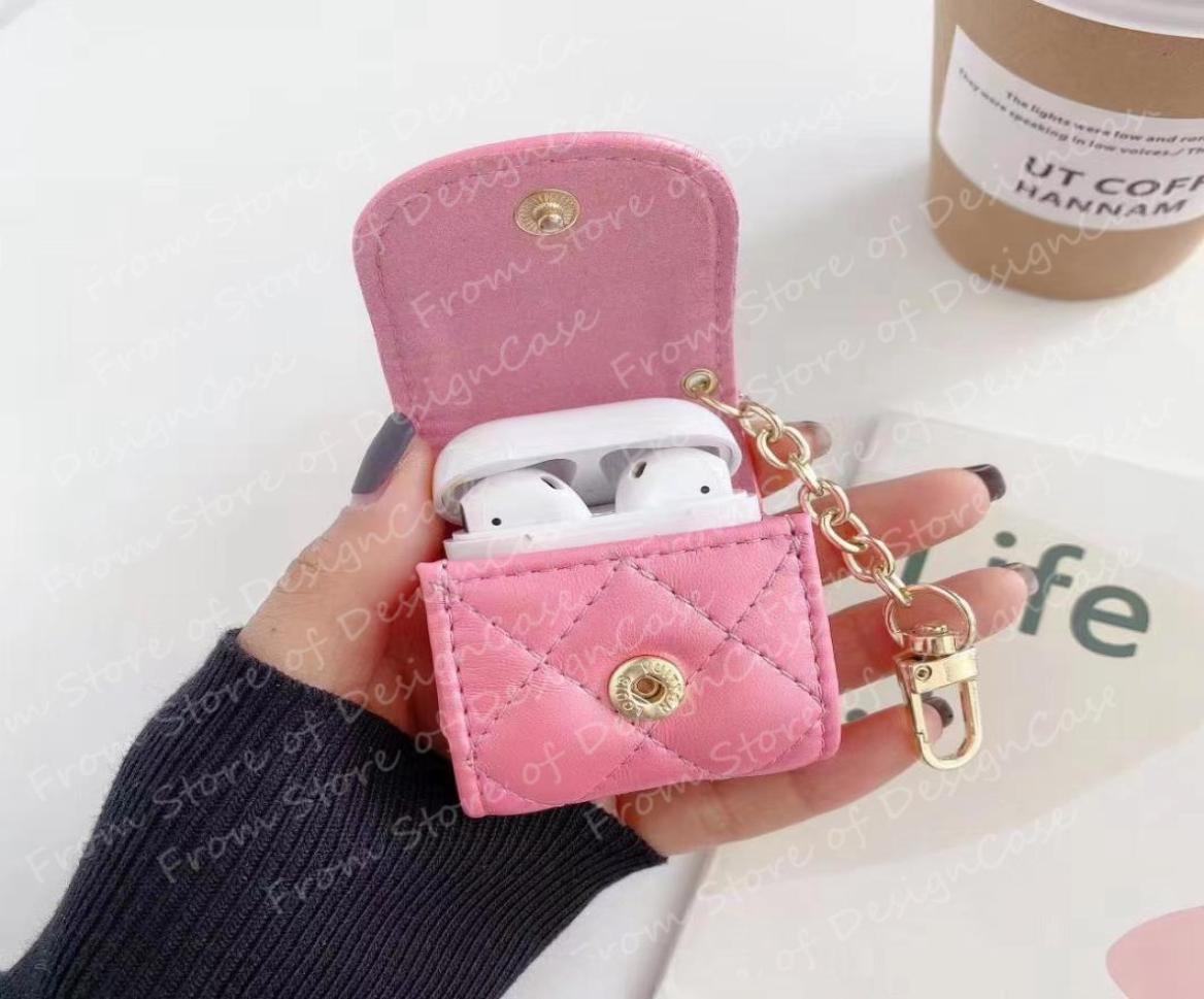 

Fashion Designer Brand DoubleC Leather AirPods Cases Headphone Accessories for Beautiful Luxury Apple AirPod 1 2 3 Pro Generation 6837640, Pink