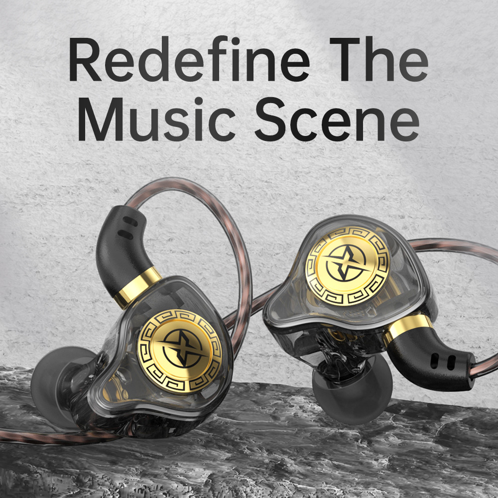

3.5mm Cell Phone Earphones x7 Wraparound earbuds Sports HIFI Moving-coil mobile phone in-ear wired earphones, Black