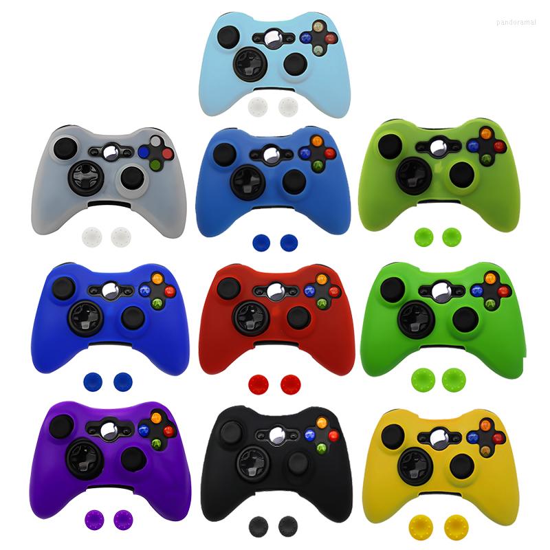

Game Controllers Silicone Protective Skin Case For XBox 360 Gamepad Rubber Shell Controller 2 Thumb Grips Caps