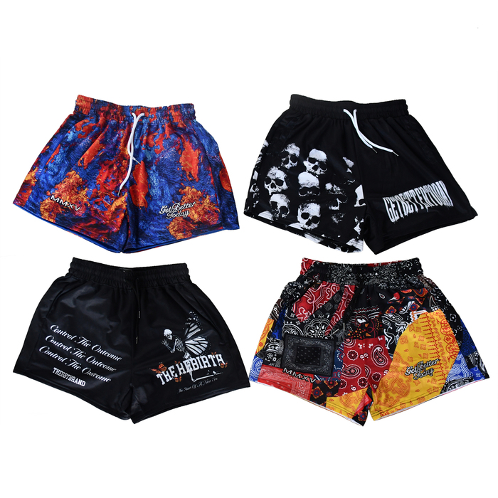 

Mens Shorts Get Better Today Double Mesh GYM Basketball Running The GBT Brand for Bodybuilding Print Y2k Male Clothing 230327, Solid apricot