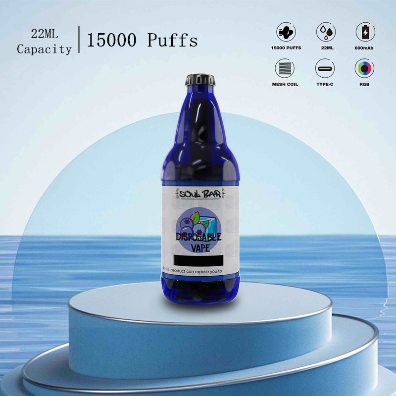 

Original 15000 Puff SOUL BAR Disposable Vape Device Kit 22ml Prefilled Pods Bottle 15 Colors Mesh Coil Rechargeable 15000Puffs Disposables E-Cigarette Vaporizer
