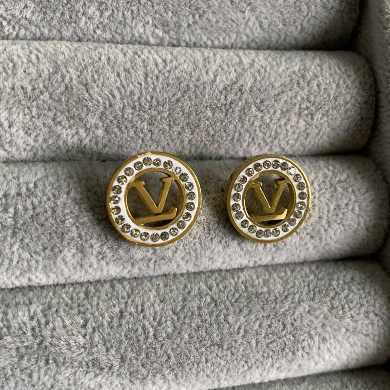 

Luxury Brand Women Designer Studs Mud Drill Hollow Letter Titanium Steel Fashion Couple Earrings