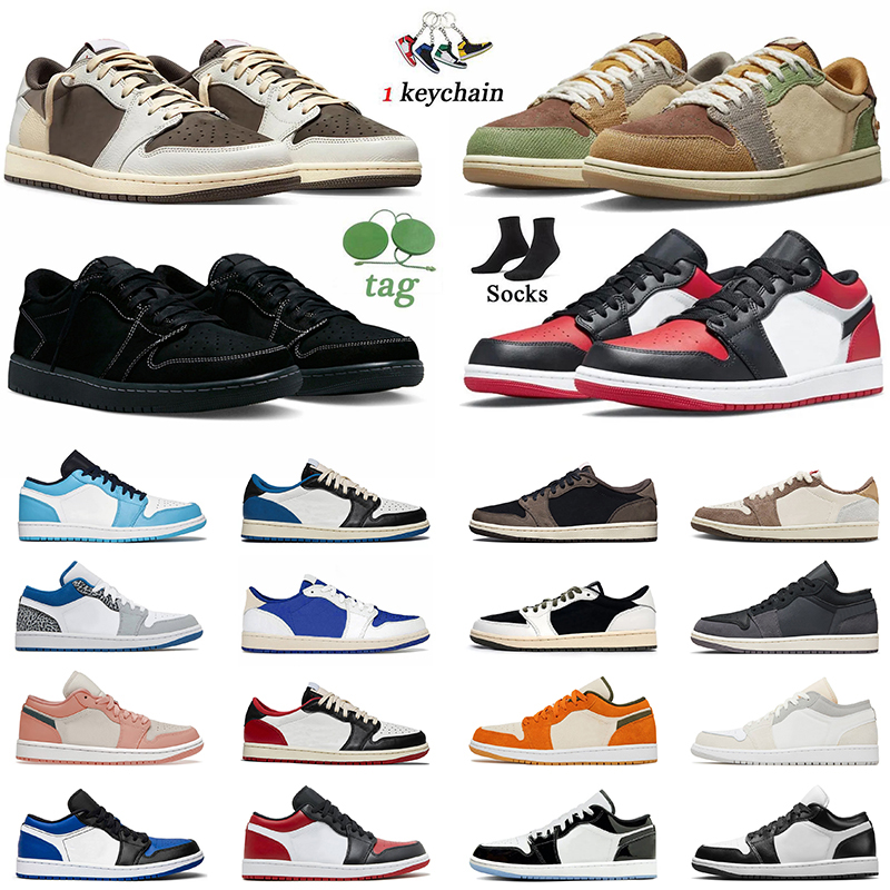 

Travis Scoots Mens Low Basketball Shoes 1 Jumpman 1s J1 Black Phantom Low Ts x Reverse Mocha Panda Stage Haze Athletic OG Mens Women Jordens Sports Sneakers, B19 unc 36-46