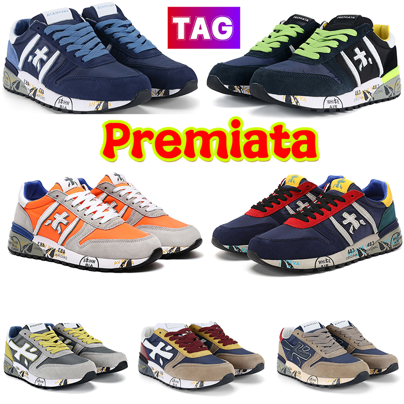 

Mens Premiata Casual Shoes 2023 Italy Lander Mick Sneakers Steven Genuine Training Shoe Men Layer Leather Cowskin Sneaker Black Grey Blue Walking jogging Sneaker, 09