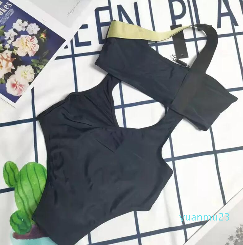 

Women Onepiece Swimwear Pads Bikini Set Push Up Shoulder Strap Letters Swimsuit Bathing Suit Swimming Suit Black Color3848692 01