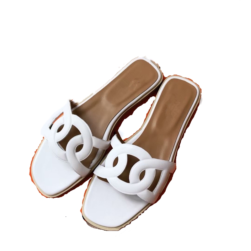 

Women slippers Flops sandals Moccasins 5 color sheepskin leather wear shoes womens fashion palmprint luxury designers size 35-41 Slipper falt original box Shoes, Black