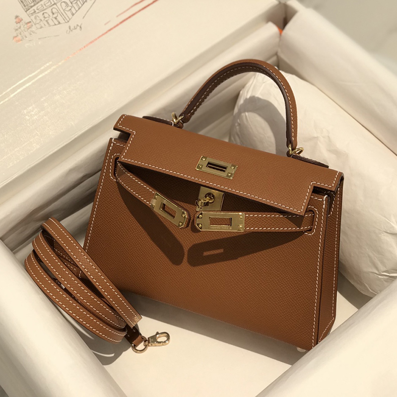 

Designer Crossbody bags Luxury Mini Kelly19cm handbag 10A Epsom Calfskin Shoulder bag With Box H01
