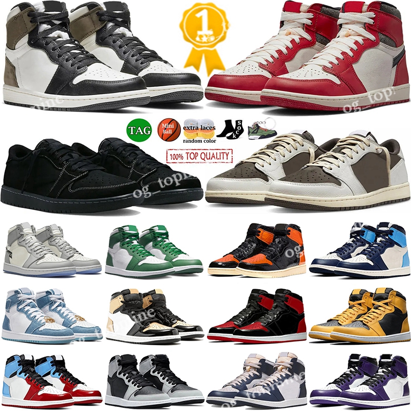 

With box Jumpman 1 low retro Basketball Shoes Travis Scotts 1s Dark Mocha University Blue Lost And Found Dark Mocha Shadow Mens Women Trainers Outdoor Sports Sneaker, #32