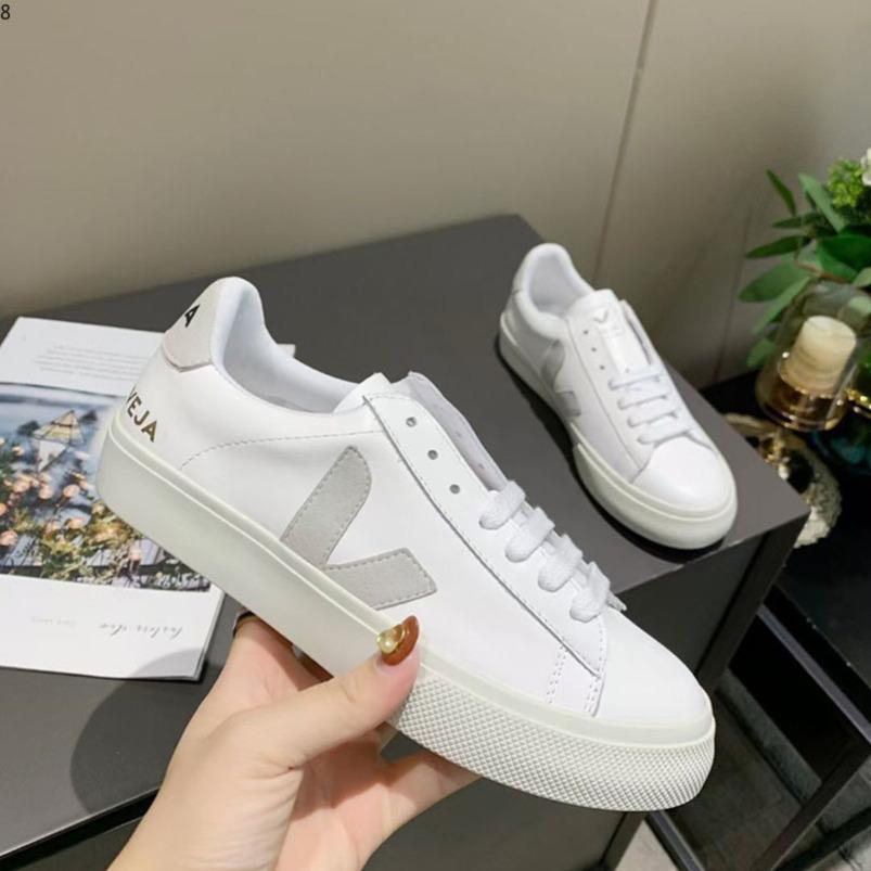 

New Mens Veja V-10 Shoes Leather Extra Sneakers Women ESPLAR Calfskin Trainers Fashion White Low-top Chaussures Breathable Running shoes, Color 4