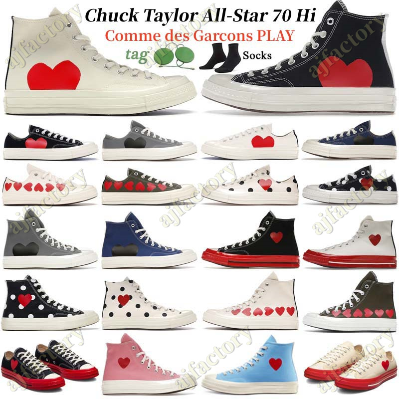 

2023 Classic shoes for men womens 1970 canvas star Chuck Taylor All-Star 70 Hi chucks 1970s Big eyes red heart shape platform Jointly Name Comme des Garcons PLAY sneaker