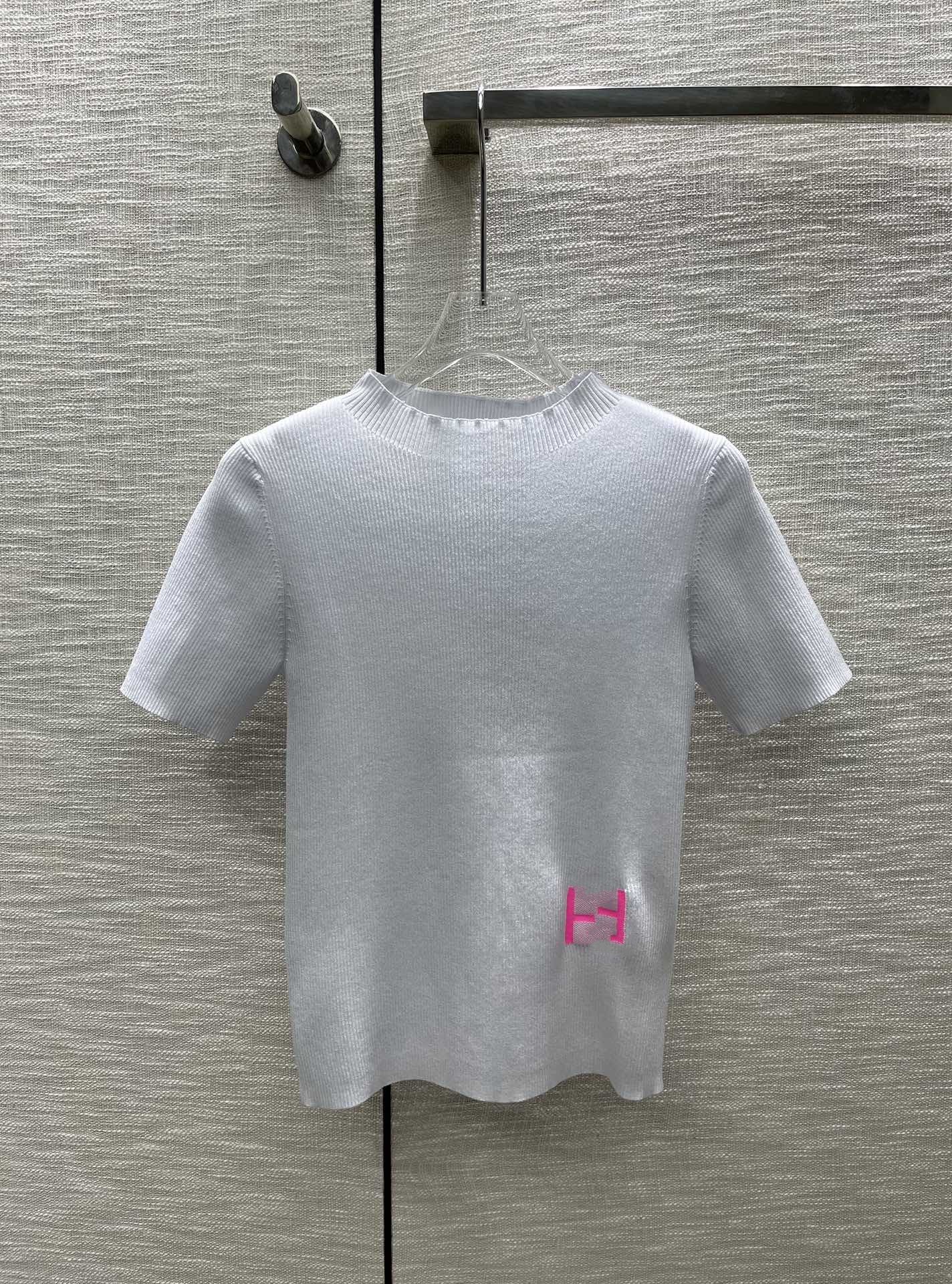 

Women' Knits & Tees 2023 Spring Summer O Neck Short Sleeve Women' Tops High End Jacquard Designer Sweater 0327-11, Black