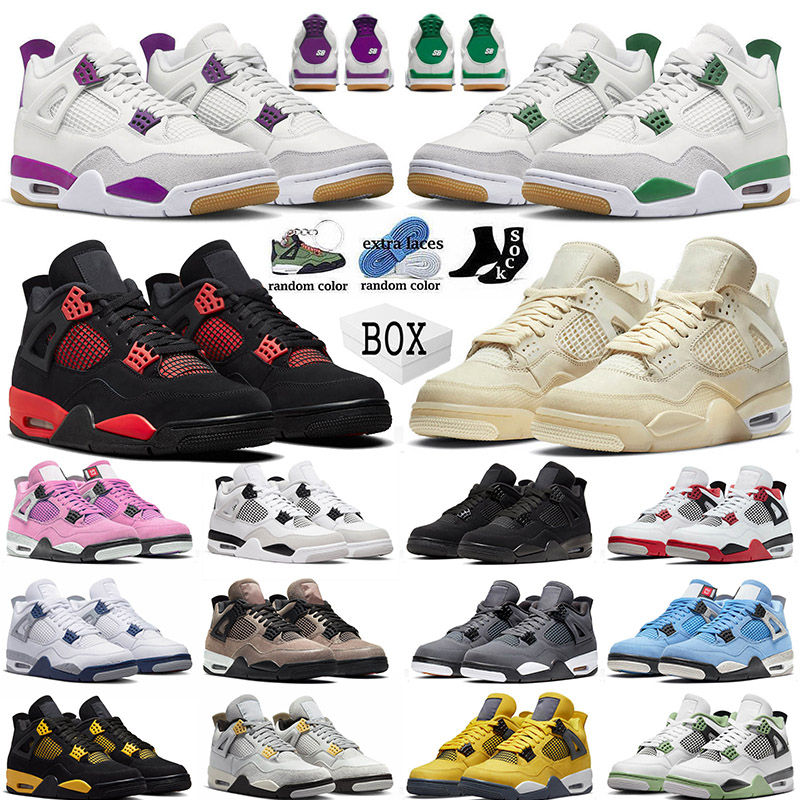 

Air Jorde 4 Jordan4 Mens Basketball Shoes Top Jumpman SB x Pine Green Red Thunder Sail Men Women Jumpman Military Black J4 Retro Trainers Sneakers 36-47, A36 infrared 40-47