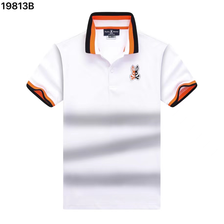 

High quality Psychological Rabbit Mens Polos T shirt Fashion Spring Summer Skull Rabbit Embroidery Stripe Polo Neck Short Sleeve Casual Shirt Quick Shipping, Customize