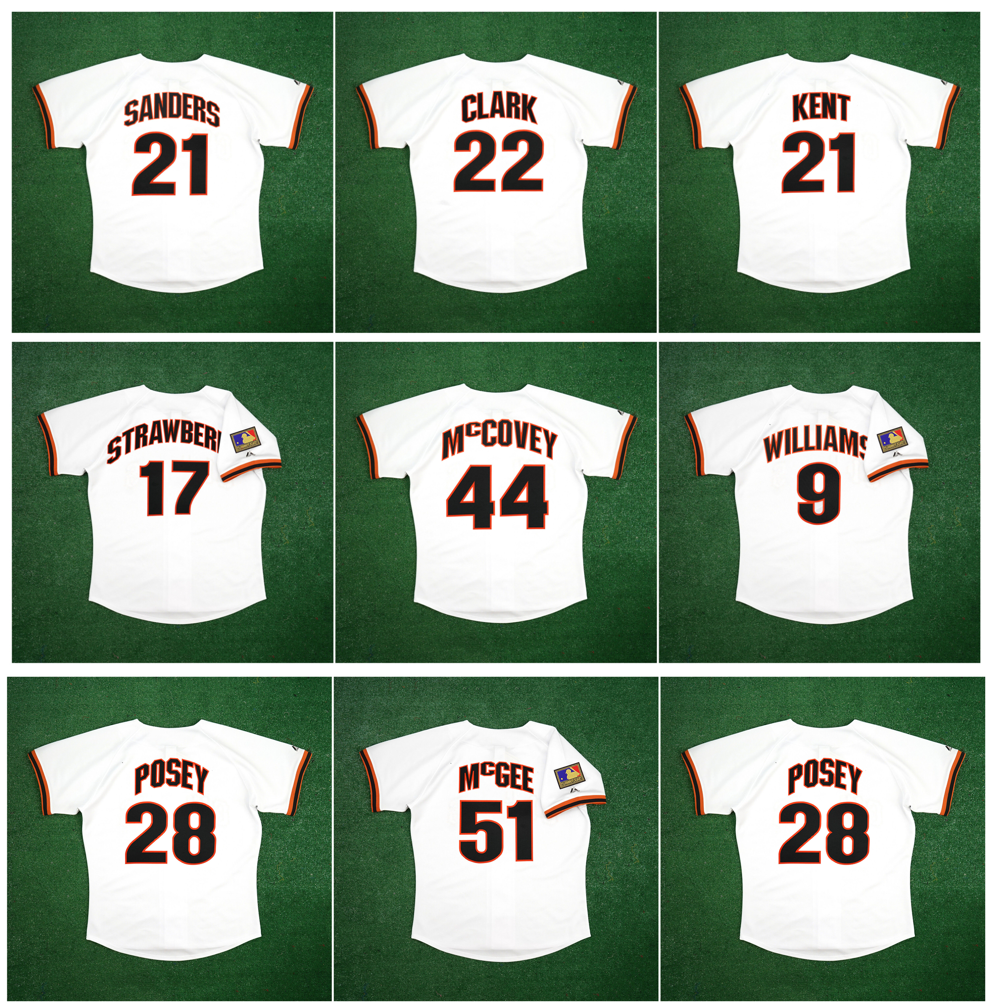 

San Giants Deion Sanders Baseball Jersey Francisco Cooperstown Will Clark Jeff Kent Darryl Strawberry Willie McCovey Matt Williams Willie McGee White Size S-5XL, As pic