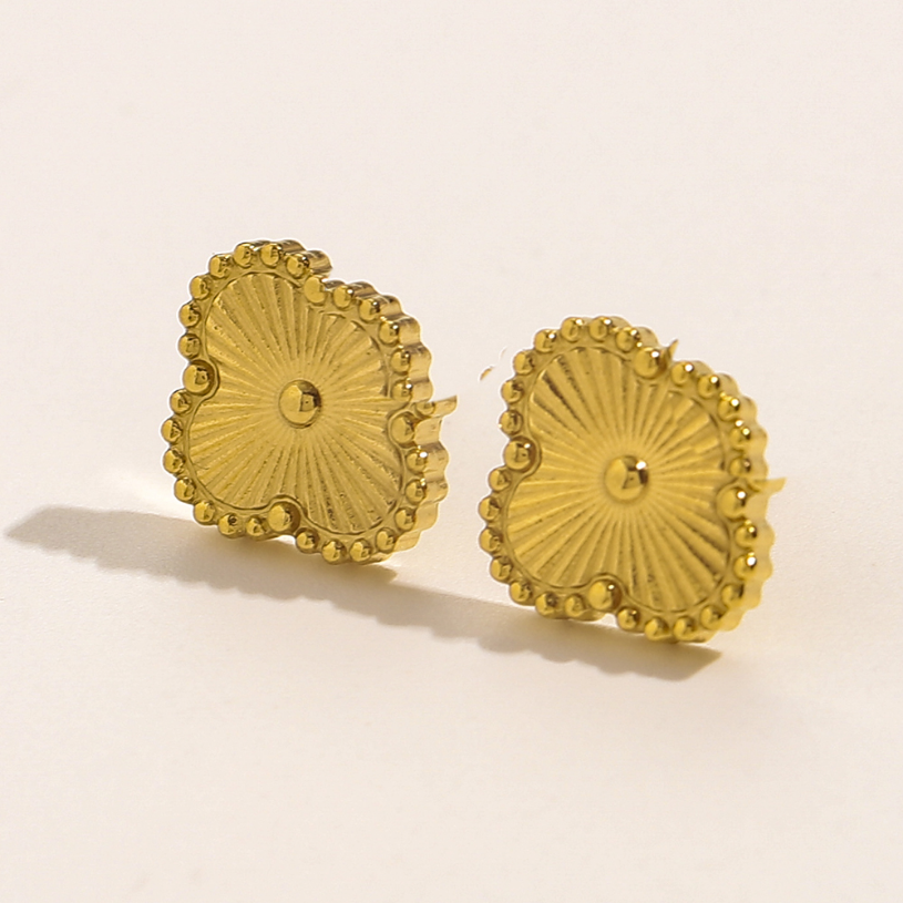 

Designer Necklace Bracelet Earrings Set 18k Gold-plated Jewelry Stamp Earrings Brand Women Luxury Chains Bracelet Street Brand Heart-shaped Pendant Necklace Gifts, Zg1702-earring