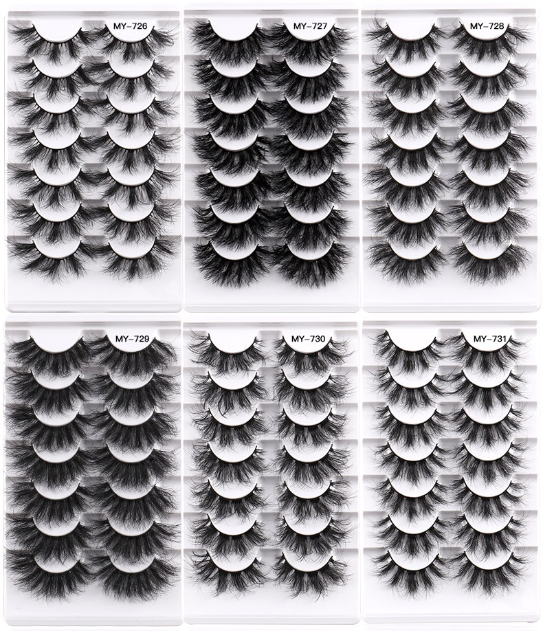 Multilayer Thick False Eyelashes Messy Crisscross Naturally Soft & Delicate Handmade Reusable Curly 3D Fake Lashes Extensions Makeup Accessory fo-image-854035375