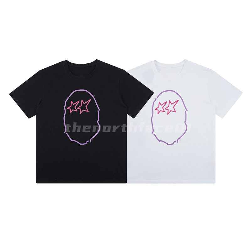 

Mens T Shirt Simple Style Painting Star Print Short Sleeve Summer Breathable T-shirt Casual Fashion Top Black White Asian Size M-2XL