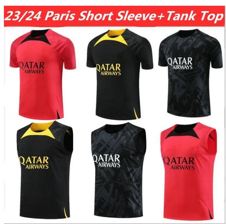 

23/24 PSGS Sportswear sets 23/24 MBAPPE NEYMAR JR Sportswear Men' Training Shirt Short Sleeve Tank Top Soccer Shirt Uniform chandal Adult Sweatshirt, Red