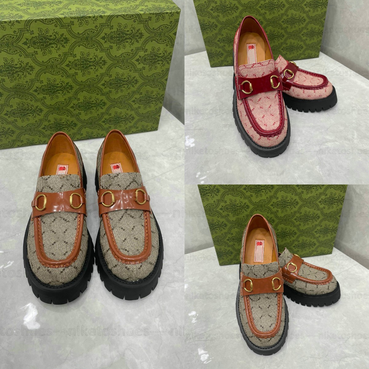 

Italian luxury casual shoes Bee Embroidery Designer women platform lug sole loafers with horsebit buckles thick soles womens lady girl luxury leather, 02