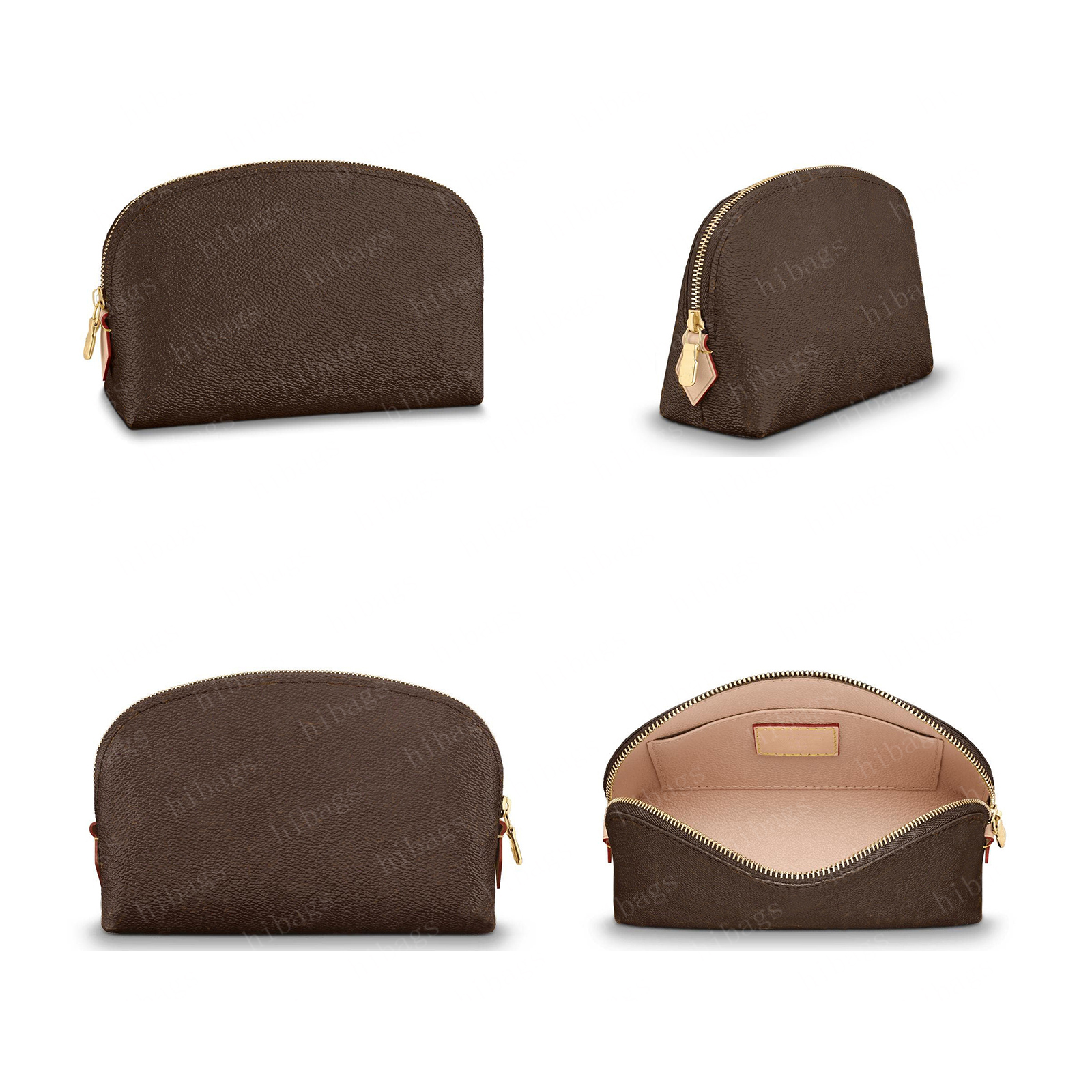 

2023 Designer Cosmetic Bag Make Up Bag Cosmetic Pouch Zippy Bags Cosmetic Makeup Cases Bag Women Brown Flower Leather Toiletry 47515 With Box #LCP-01, #01 brown flower