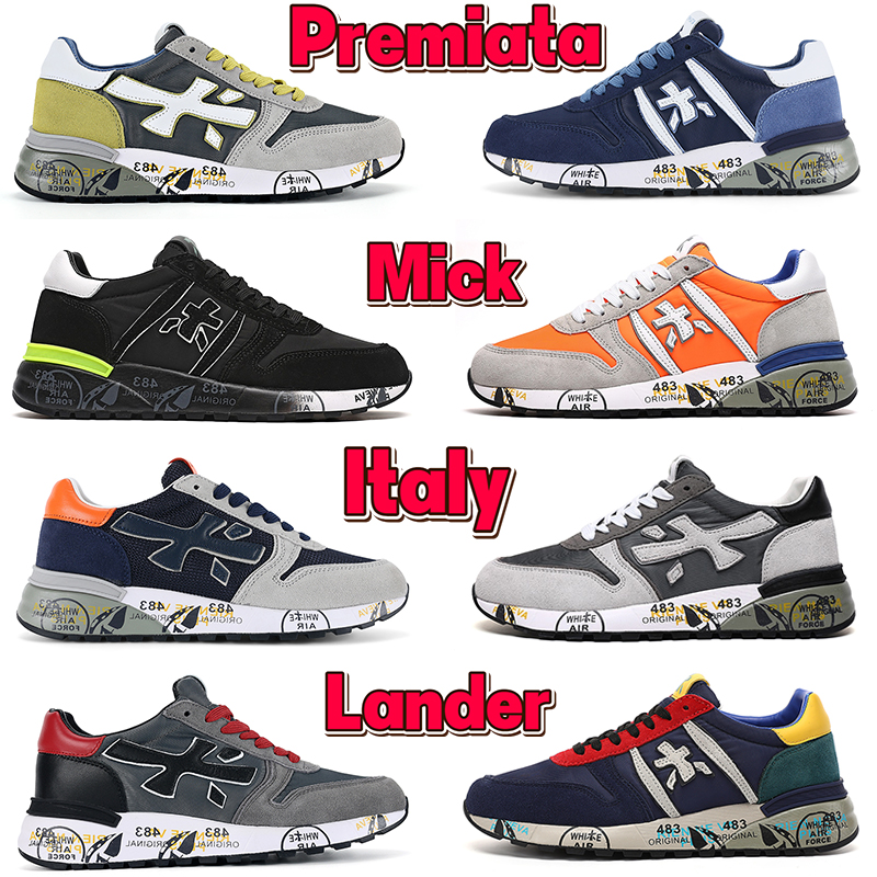 

2023 Italy Premiata Running Shoes men Sport Trainers Mick lander Steven Genuine training shoe Top quality Leather fashion mens Designer outdoor Sneakers, 19
