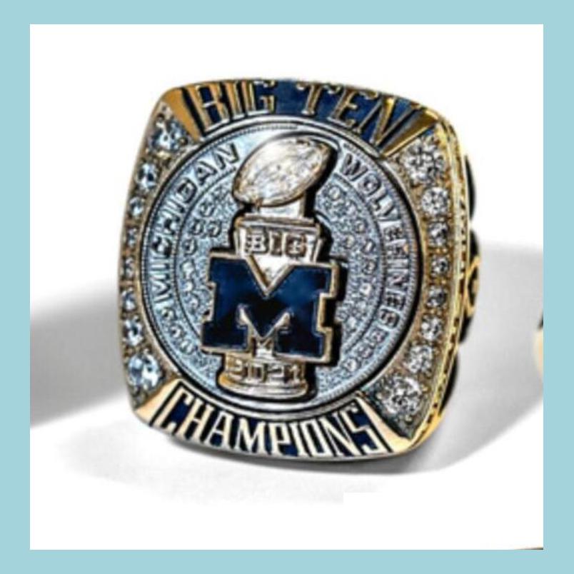 

Cluster Rings 2021 Michigan Woerines Football Big Ten Team Championship Ring With Wooden Display Box Drop Delivery Jewelry Dhuwu