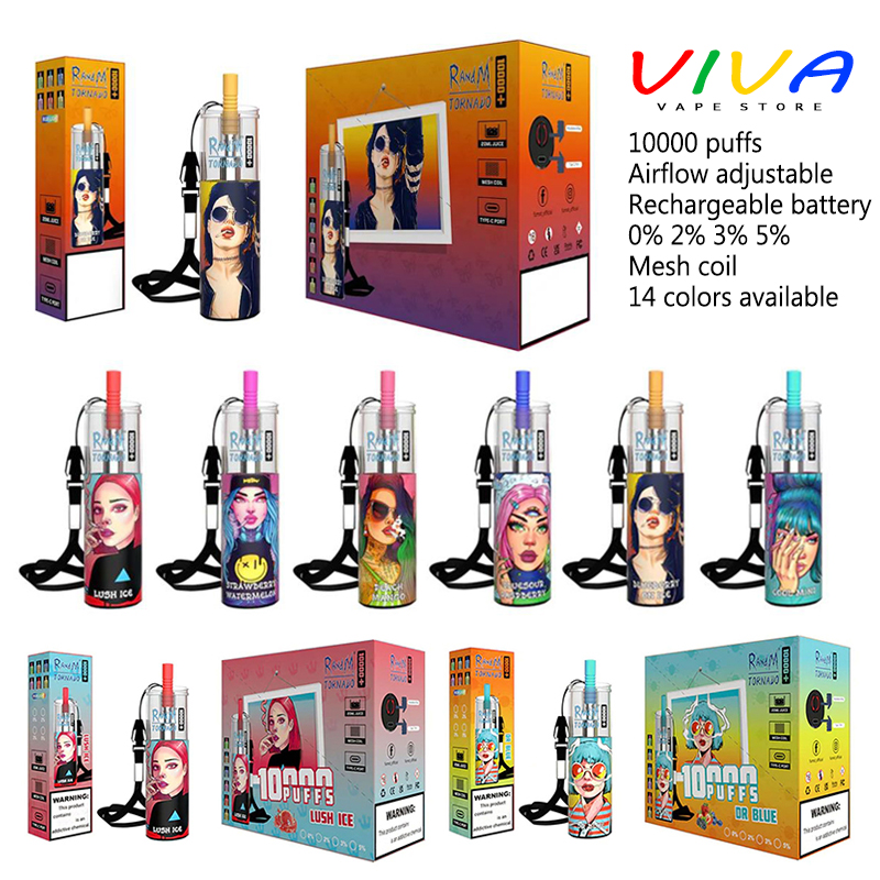 

Original RandM Tornado 10000 Plus E Cigarette Kit R and M 10K Puffs Disposable Vape Pen Rechargeable Mesh Coil 20ml Pods Carts Vapes Ajustable Airfolw, Tell us flavrs