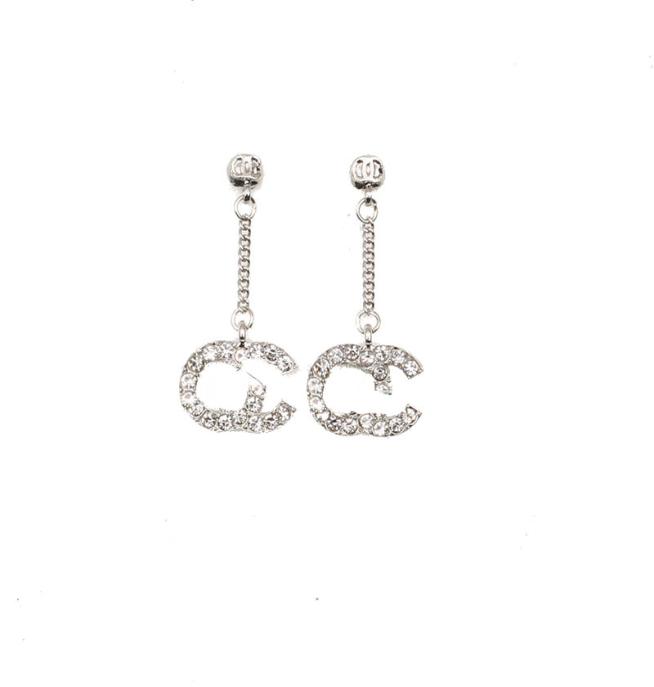 

New 18K Gold Plated Luxury Brand Designers Double Letters Stud Long Eardrop Geometric Classic Women S925 Silver Crystal Rhinestone6804878