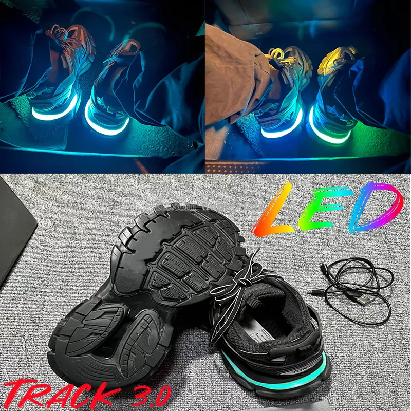 

Balencigas Balencaigaity Designer Luxury Casual Shoes Track 3.0 Led Sneaker Lighted Gomma Leather Womens Mens Trainer Nylon Pri Guz