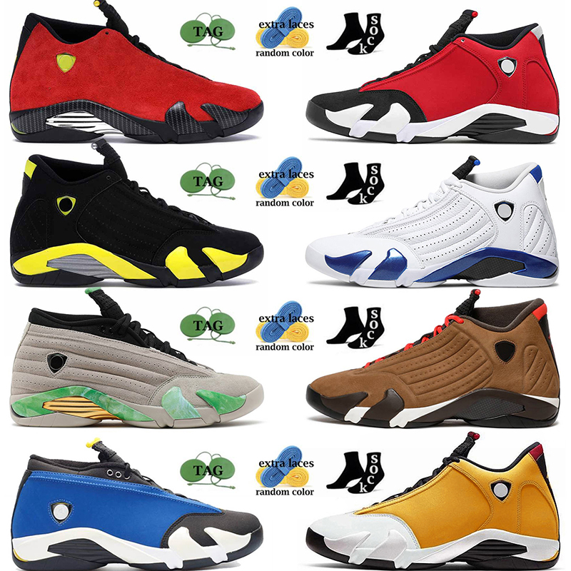 

2023 Men Jumpman 14 14s Basketball Shoes Women Sneakers Ginger Gym Red Winterized Archaeo Brown Laney Trainers Thunder University Gold Bred Sports Black Toe Socks, Item#14 black toe 40-47