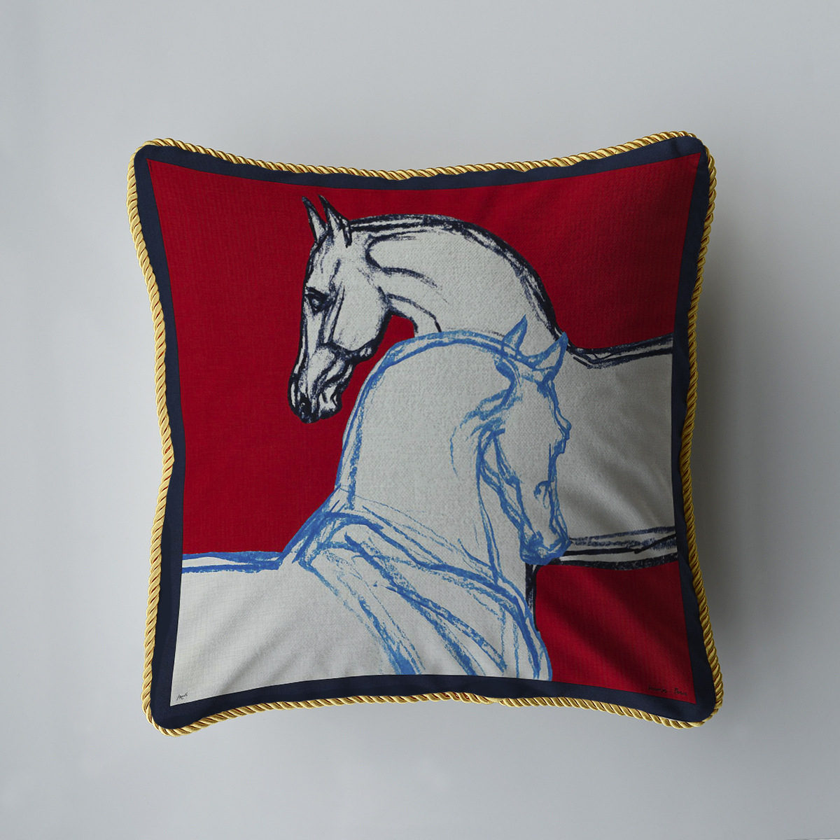 

New Silk Pillowcase Brand Design Plaid Horse Sofa Throw Pillow Chair Car Cushion Cover Home Decoration Fashion Pillow, Multi-color