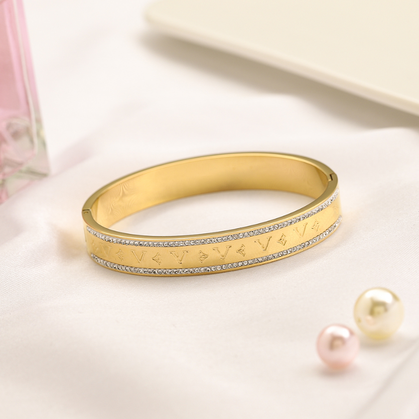 

Gold Bangle Foe Womens Love Bracelet Designer Brand Diamond Bangle Bracelet Stainless Steel Accessories Party Gift Bangle Embossed With Box