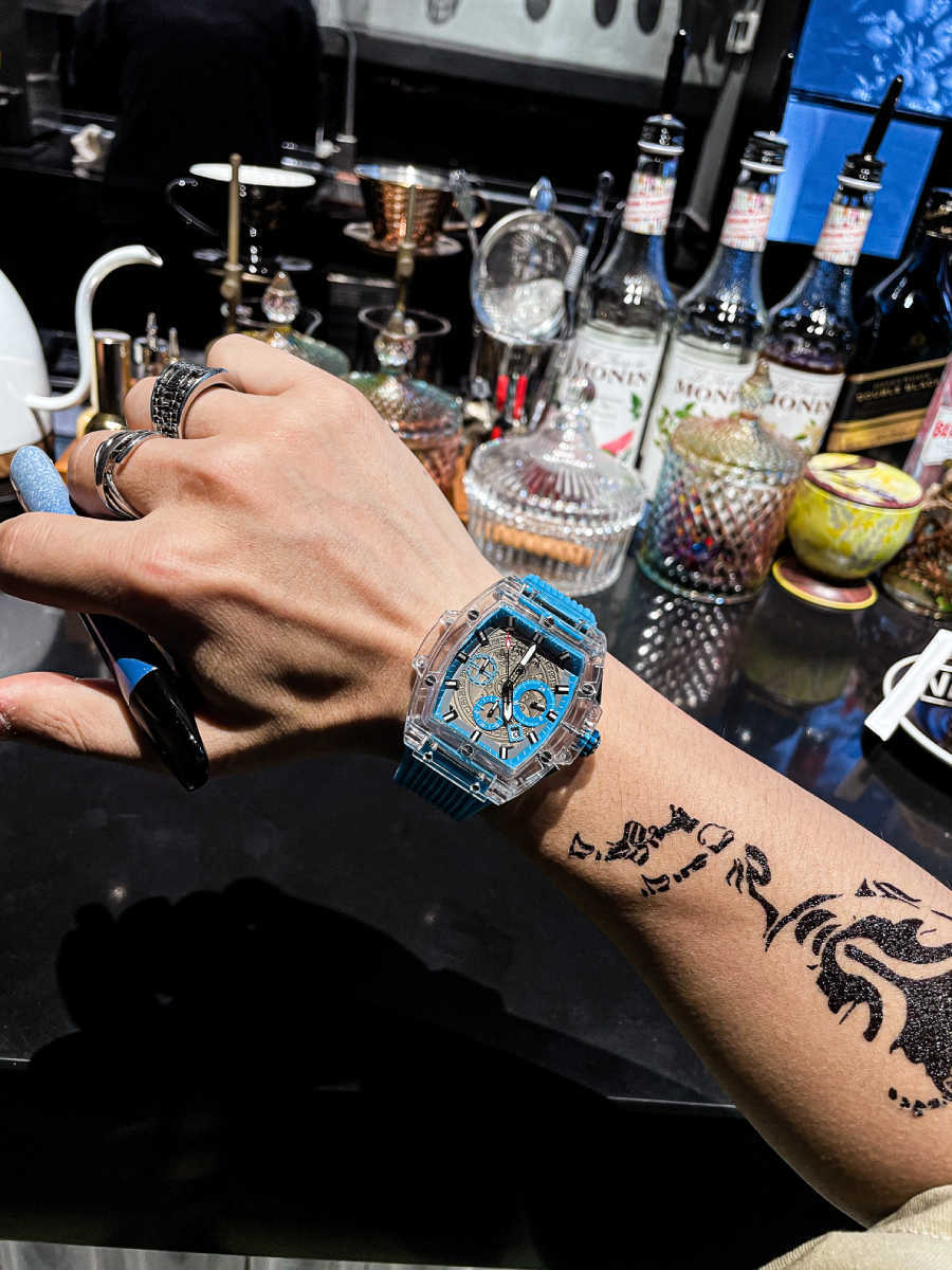 

Luxury milles Richards Watch Men's Advanced Sense Men's Transparent Wormhole Concept Mechanical Watch Top Ten Mechanical Men's Watch Trends ayw, Blue